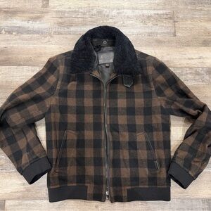 Coach wool Men's jacket in Black and Brown Plaid